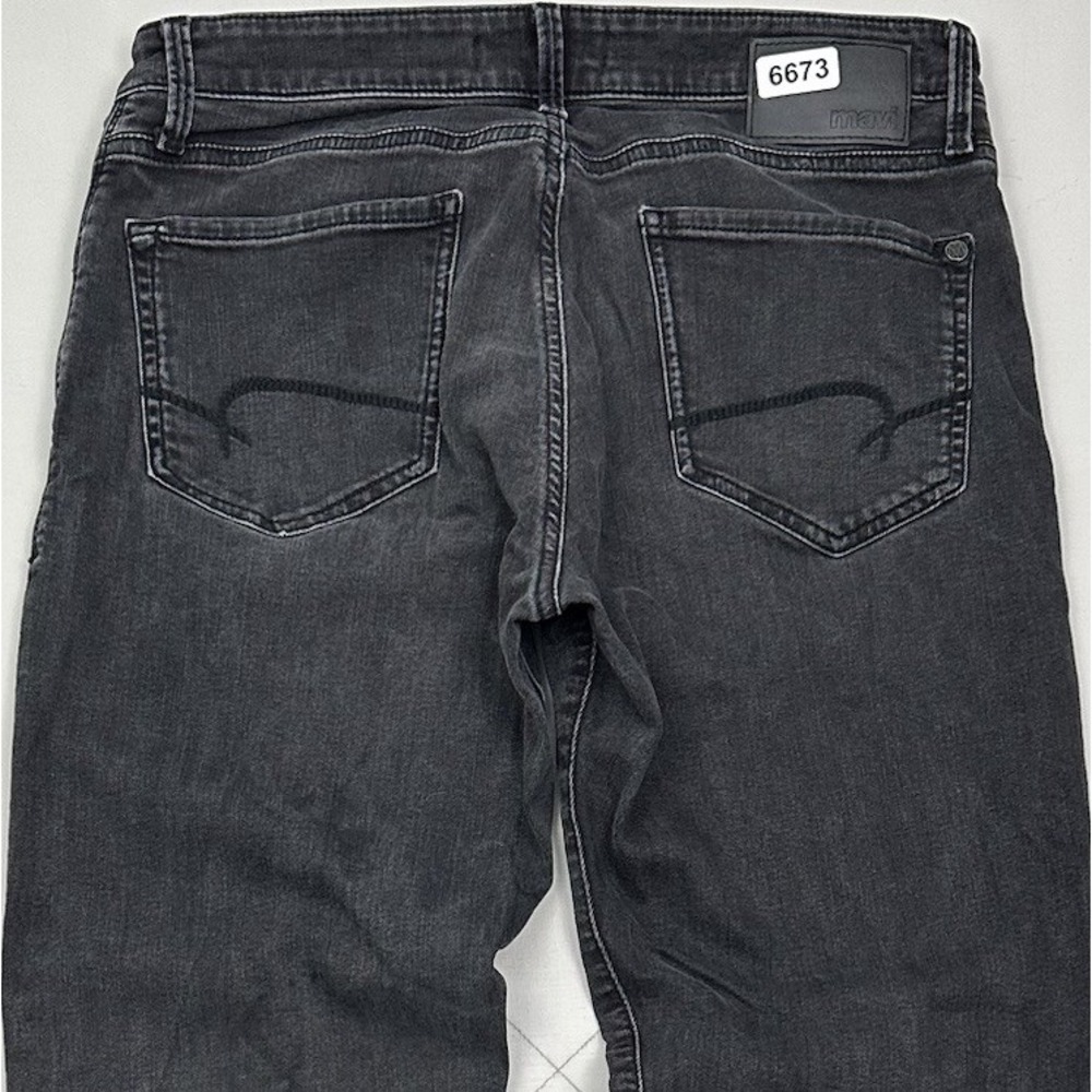 Mavi Zach Straight Leg Jeans Mens 33x32 Black Regular Stretch Denim Dark Wash‎
